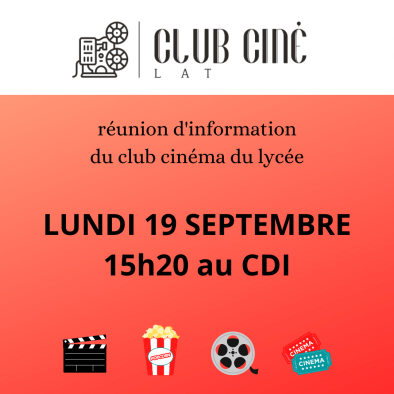 réunion pour louverture du club cinéma du lycée